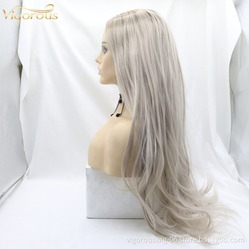 Vigorous high quality cheap fiber hair wig non Lace front synthetic wigs piece heat resistant for black women bulk